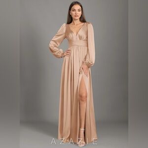 Azazie English Rose Stretch Satin Bridesmaids Dress